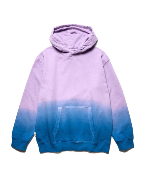 TAIKAN（テイケン）の「【TAIKAN / テイケン】PLAIN HOODIE DIP DYE PURPLE / ヘビーウェイトプルパーカー フーディー　タイダイ柄  スキー　スノボー（パーカー・メンズ・パープル・X-LARGE/MEDIUM/SMALL/LARGE）」の3枚目の写真