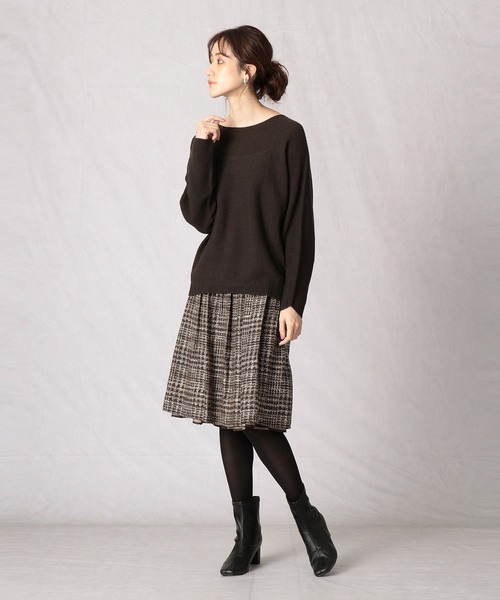 Comme　Ca　Mature（コムサマチュア）の「《リバーシブルスカート》ツイードチェック×ビッグギンガム（スカート・レディース・ブラック系/ブラウン系・FREE）」の12枚目の写真
