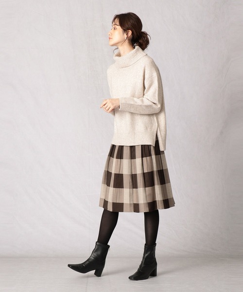 Comme　Ca　Mature（コムサマチュア）の「《リバーシブルスカート》ツイードチェック×ビッグギンガム（スカート・レディース・ブラック系/ブラウン系・FREE）」の14枚目の写真