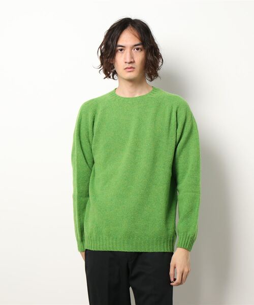 Harley of Scotland（ハーレーオブスコットランド）の「SHETLAND WOOL CREW NECK KNIT（ニット/セーター・メンズ・グリーン系その他3/ダークグリーン/グリーン系その他2/グレー/サンドベージュ/ベージュ系その他2/ブラウン系その他5/イエロー系その他3/モカ/バイオレット/ピンク系その他/ブルー系その他4/グリーン系その他7/グレー系その他/ブルー系その他/ライトグリーン/アイボリー/ブラウン系その他2/パープル系その他/ブルー系その他5/グリーン系その他4/イエロー系その他2/チャコールグレー/イエロー系その他/ストーン/ブルー系その他2/ブルーグリーン/ネイビー系/ホワイト系その他/ブラック/ピンク系その他2/その他・40/42/44）」の14枚目の写真