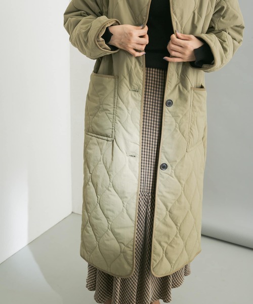 URBAN RESEARCH（アーバンリサーチ）の「UR TECH 中綿撥水キルトコート（その他アウター・レディース・カーキ/ブラック・FREE）」の4枚目の写真