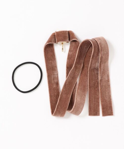 Monocoro toppi（モノコロトッピ）の「大人っぽガーリー。ベロアリボンヘアゴムセットポニーフック（ヘアゴム・レディース・ブラック/グレー/ベージュ/ブラウン・フリー）」の20枚目の写真