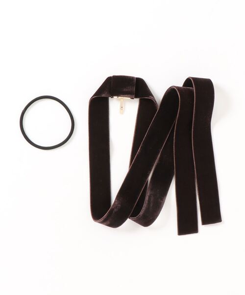 Monocoro toppi（モノコロトッピ）の「大人っぽガーリー。ベロアリボンヘアゴムセットポニーフック（ヘアゴム・レディース・ブラック/グレー/ベージュ/ブラウン・フリー）」の16枚目の写真
