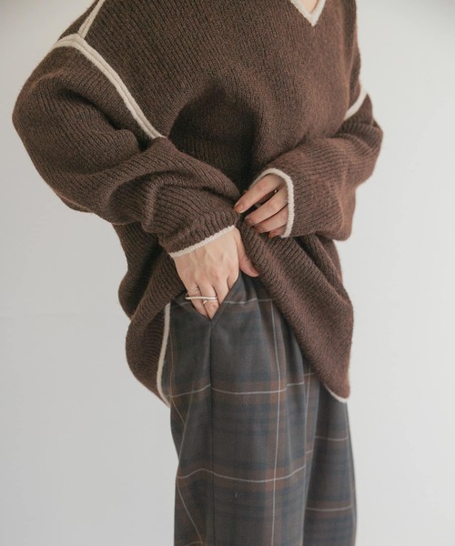 ITEMS URBANRESEARCH（アイテムズ アーバンリサーチ）の「チェックワイドパンツ（その他パンツ・レディース・チャコールグレー/ブラウン・FREE）」の4枚目の写真