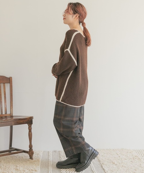 ITEMS URBANRESEARCH（アイテムズ アーバンリサーチ）の「チェックワイドパンツ（その他パンツ・レディース・チャコールグレー/ブラウン・FREE）」の13枚目の写真