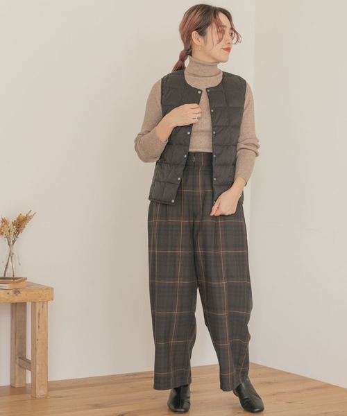 ITEMS URBANRESEARCH（アイテムズ アーバンリサーチ）の「チェックワイドパンツ（その他パンツ・レディース・チャコールグレー/ブラウン・FREE）」の8枚目の写真