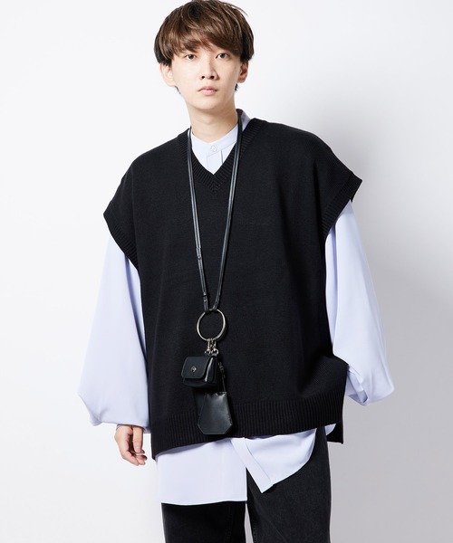 re_k by JUNRED(レクバイジュンレッド)の「【 re_k by JUNRed 】VネックBIGニットベスト(ベスト・メンズ・ブラウン/ブラック/モスグリーン・M/L/S)」の5枚目の写真