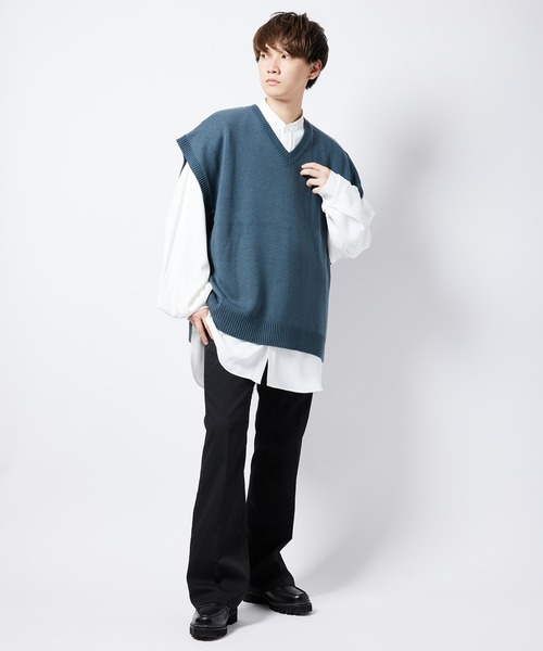 re_k by JUNRED(レクバイジュンレッド)の「【 re_k by JUNRed 】VネックBIGニットベスト(ベスト・メンズ・ブラウン/ブラック/モスグリーン・M/L/S)」の15枚目の写真