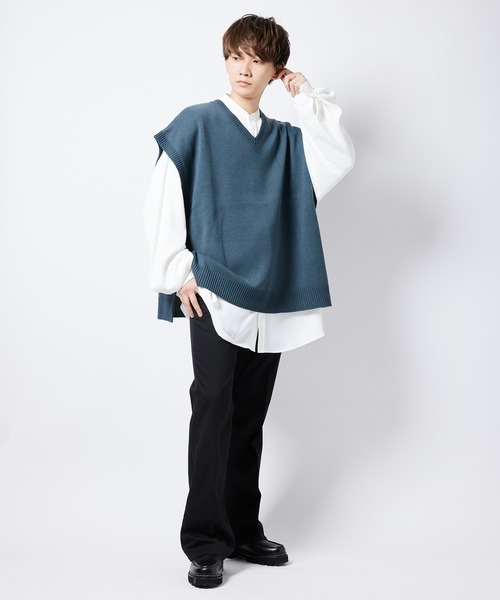 re_k by JUNRED(レクバイジュンレッド)の「【 re_k by JUNRed 】VネックBIGニットベスト(ベスト・メンズ・ブラウン/ブラック/モスグリーン・M/L/S)」の16枚目の写真