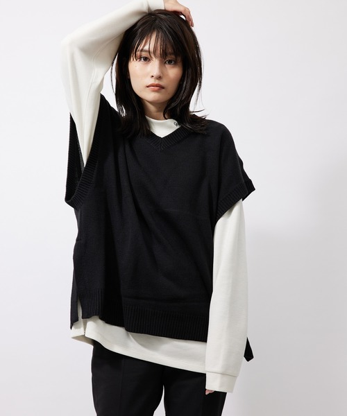 re_k by JUNRED(レクバイジュンレッド)の「【 re_k by JUNRed 】VネックBIGニットベスト(ベスト・メンズ・ブラウン/ブラック/モスグリーン・M/L/S)」の17枚目の写真