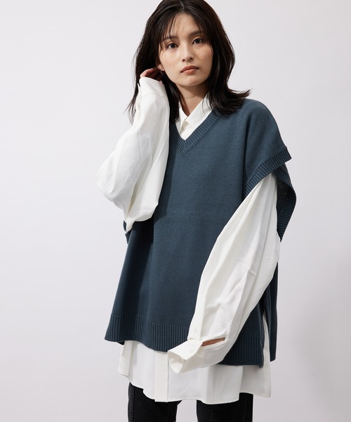 re_k by JUNRED(レクバイジュンレッド)の「【 re_k by JUNRed 】VネックBIGニットベスト(ベスト・メンズ・ブラウン/ブラック/モスグリーン・M/L/S)」の21枚目の写真