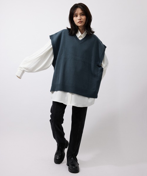 re_k by JUNRED(レクバイジュンレッド)の「【 re_k by JUNRed 】VネックBIGニットベスト(ベスト・メンズ・ブラウン/ブラック/モスグリーン・M/L/S)」の22枚目の写真