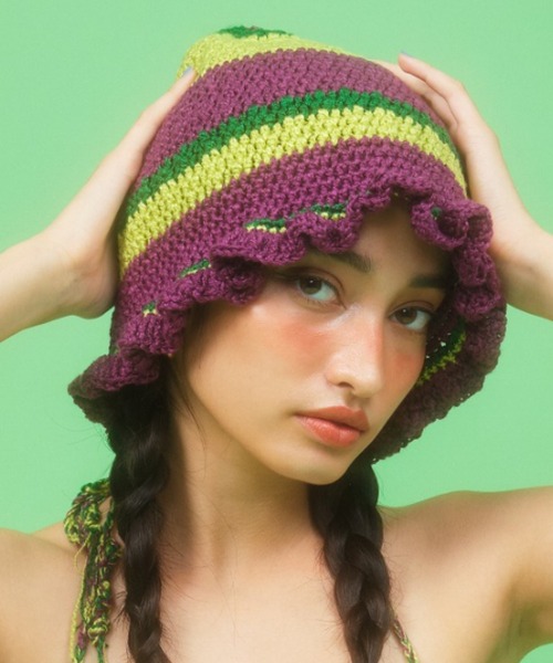 BACKLASH（バックラッシュ）の「Ballet by BACKLASH/バレエ バイ バックラッシュ/Hand-knit Hat（ハット・レディース・グリーン/その他・FREE）」の2枚目の写真