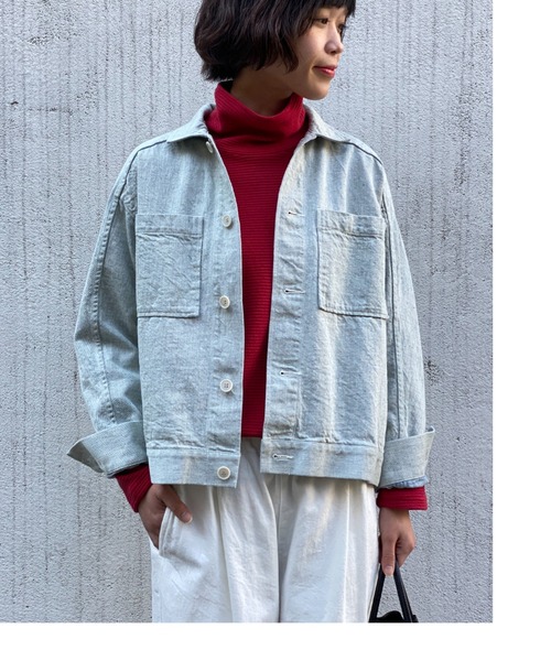 Plantation(プランテーション)の「リサイクルデニム/ブルゾン(デニムジャケット・レディース・オフホワイト・M size)」の16枚目の写真