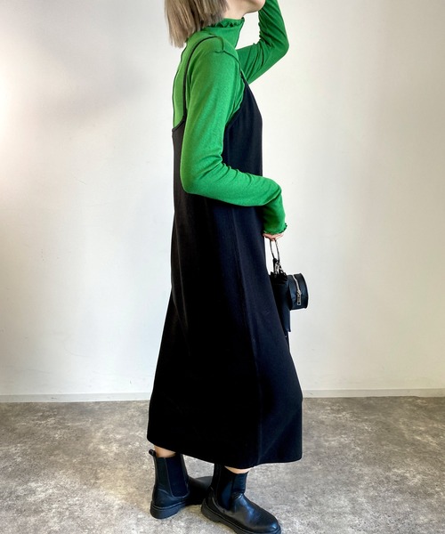 MLI'A(エムリア)の「柄ショートニット+ニットキャミワンピース/SET(ワンピース・レディース・ベージュ系1/ブラック×ホワイト/グリーン系7・M)」の18枚目の写真