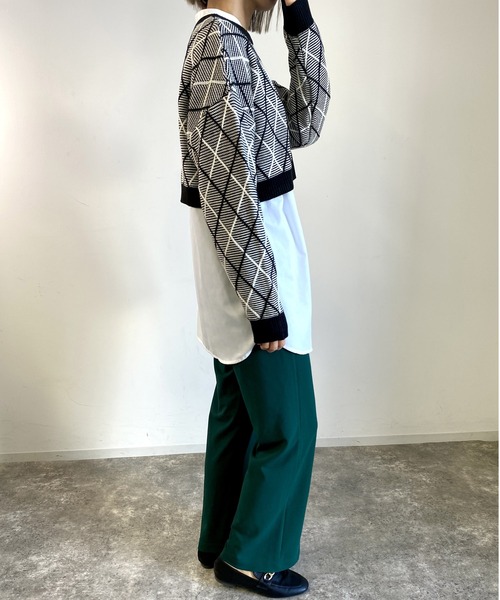 MLI'A(エムリア)の「柄ショートニット+ニットキャミワンピース/SET(ワンピース・レディース・ベージュ系1/ブラック×ホワイト/グリーン系7・M)」の15枚目の写真