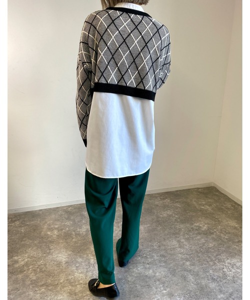 MLI'A(エムリア)の「柄ショートニット+ニットキャミワンピース/SET(ワンピース・レディース・ベージュ系1/ブラック×ホワイト/グリーン系7・M)」の14枚目の写真