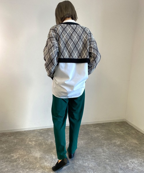MLI'A(エムリア)の「柄ショートニット+ニットキャミワンピース/SET(ワンピース・レディース・ベージュ系1/ブラック×ホワイト/グリーン系7・M)」の13枚目の写真
