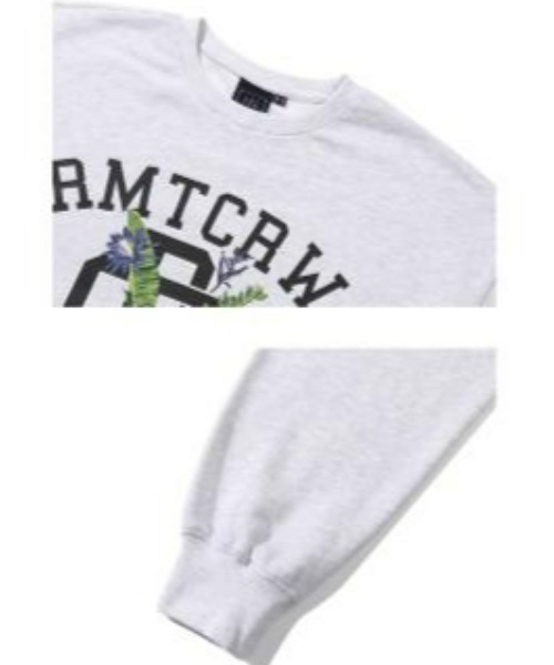 ROMANTIC CROWN(ロマンティッククラウン)の「ROMANTIC CROWN(ロマンティッククラウン) /RCロゴセルバススウェットシャツ RC LOGO SELVAS SWEAT SHIRT(スウェット・レディース・ライトグレー/ブラック・M/L/XL)」の7枚目の写真