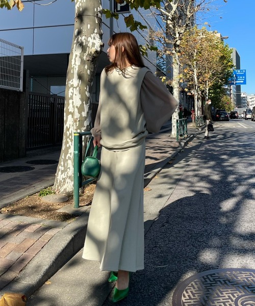 Ameri（アメリ）の「MANY WAY TRIO SWEAT DRESS（ワンピース・レディース・ブラック/ブラウン/セージグリーン・SMALL/MEDIUM）」の21枚目の写真