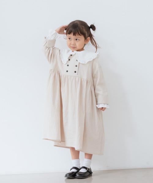 LOWRYS FARM(ローリーズファーム)の「コットンフリルカラーブラウス 262459(シャツ/ブラウス・キッズ・オフホワイト/ブラック/ライム・110cm/120cm/130cm/140cm/150cm)」の15枚目の写真