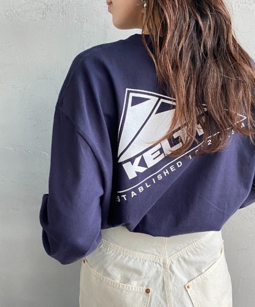 KELTY（ケルティ）の「[KELTY/ケルティ] 別注 ビッグシルエット バックロゴプリントロンＴ（Tシャツ/カットソー・レディース・ホワイト/グレー/グリーン/スミクロ/ピンク/ネイビー・S/M/L）」の5枚目の写真