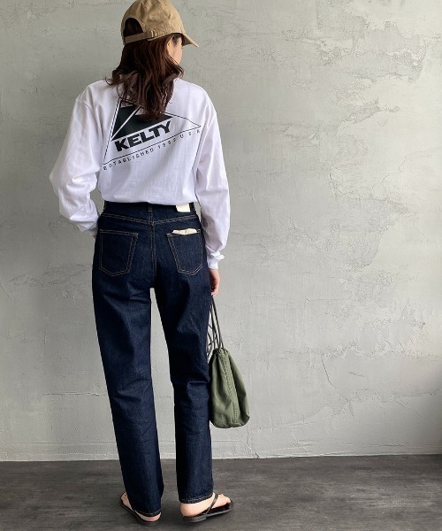 KELTY（ケルティ）の「[KELTY/ケルティ] 別注 ビッグシルエット バックロゴプリントロンＴ（Tシャツ/カットソー・レディース・ホワイト/グレー/グリーン/スミクロ/ピンク/ネイビー・S/M/L）」の8枚目の写真