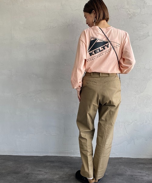 KELTY（ケルティ）の「[KELTY/ケルティ] 別注 ビッグシルエット バックロゴプリントロンＴ（Tシャツ/カットソー・レディース・ホワイト/グレー/グリーン/スミクロ/ピンク/ネイビー・S/M/L）」の18枚目の写真