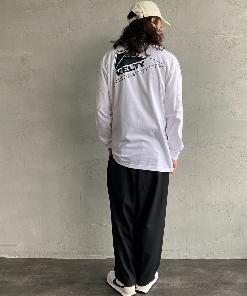 KELTY（ケルティ）の「[KELTY/ケルティ] 別注 ビッグシルエット バックロゴプリントロンＴ（Tシャツ/カットソー・レディース・ホワイト/グレー/グリーン/スミクロ/ピンク/ネイビー・S/M/L）」の9枚目の写真