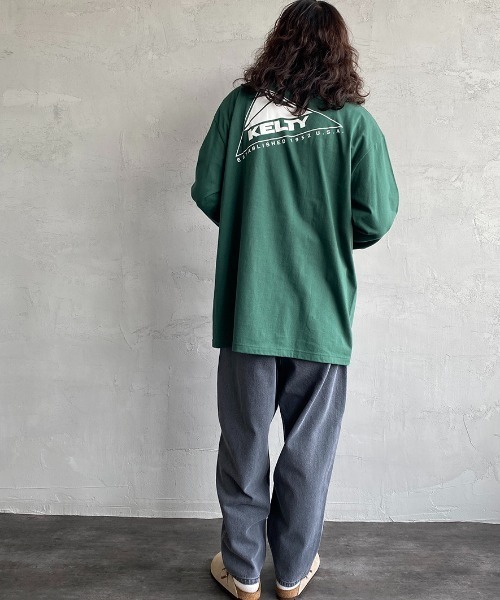 KELTY（ケルティ）の「[KELTY/ケルティ] 別注 ビッグシルエット バックロゴプリントロンＴ（Tシャツ/カットソー・レディース・ホワイト/グレー/グリーン/スミクロ/ピンク/ネイビー・S/M/L）」の15枚目の写真