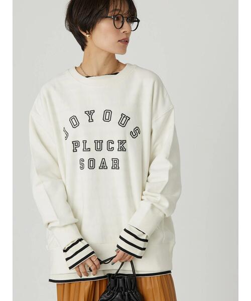 AMERICAN HOLIC（アメリカンホリック）の「ロゴ裏毛プルオーバー（スウェット・レディース・チャコールグレー/オフホワイト/グリーン・M/L）」の19枚目の写真