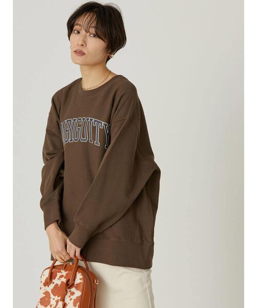 AMERICAN HOLIC（アメリカンホリック）の「ロゴ裏毛プルオーバー（スウェット・レディース・チャコールグレー/オフホワイト/グリーン・M/L）」の18枚目の写真