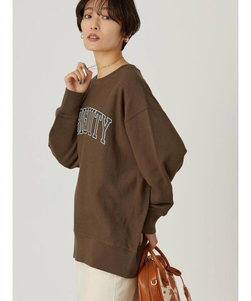 AMERICAN HOLIC（アメリカンホリック）の「ロゴ裏毛プルオーバー（スウェット・レディース・チャコールグレー/オフホワイト/グリーン・M/L）」の16枚目の写真