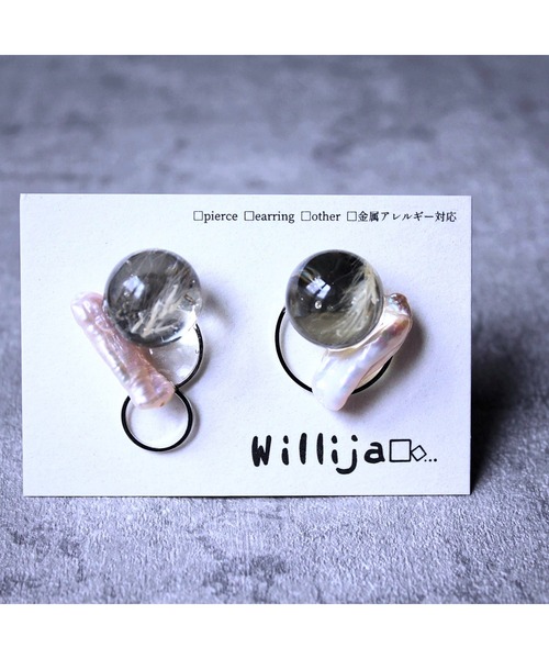 tone(トーン)の「【Willija】金属アレルギー対応《Melting Pearl》イヤリング(MA)(イヤリング・レディース・ホワイト・FREE)」の2枚目の写真