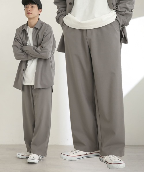 SENSE OF PLACE by URBAN RESEARCH（センスオブプレイスバイアーバンリサーチ）の「『セットアップ対応』ワイドスラックス（スラックス・メンズ・グレー/ライトベージュ・SMALL/MEDIUM/LARGE）」の2枚目の写真
