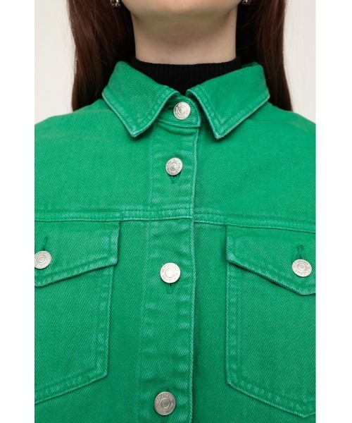 SLY（スライ）の「CHARLIE SH JK-E/ジャケット（デニムジャケット・レディース・グリーン・FREE）」の5枚目の写真