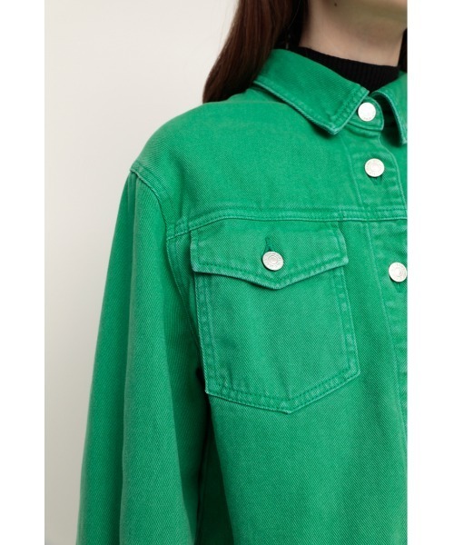 SLY（スライ）の「CHARLIE SH JK-E/ジャケット（デニムジャケット・レディース・グリーン・FREE）」の6枚目の写真