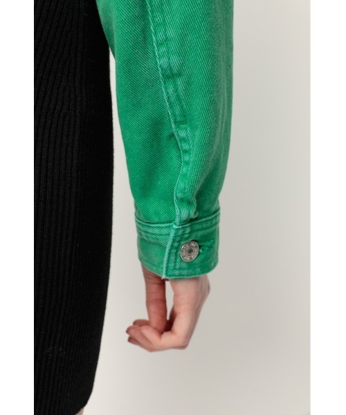 SLY（スライ）の「CHARLIE SH JK-E/ジャケット（デニムジャケット・レディース・グリーン・FREE）」の3枚目の写真