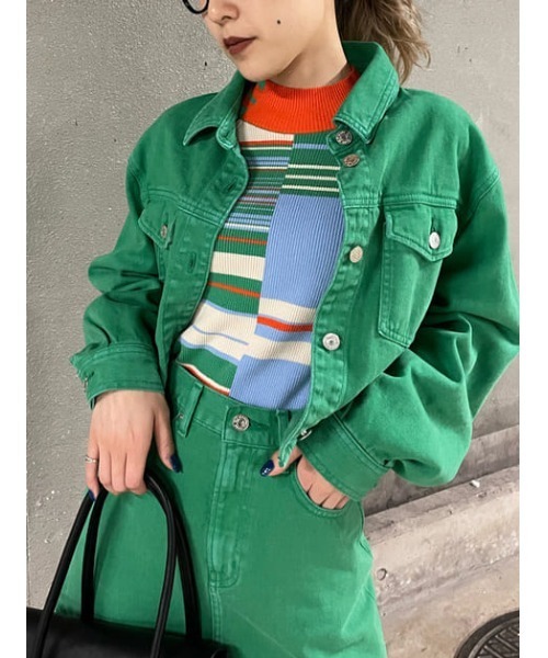 SLY（スライ）の「CHARLIE SH JK-E/ジャケット（デニムジャケット・レディース・グリーン・FREE）」の18枚目の写真