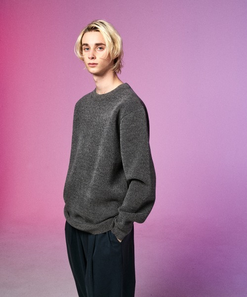 rehacer（レアセル）の「rehacer : Warm Boa Knit / ウォーム マイクロ ボア ニット（ニット/セーター・メンズ・ブラック/グレー・MEDIUM/LARGE/X-LARGE）」の11枚目の写真
