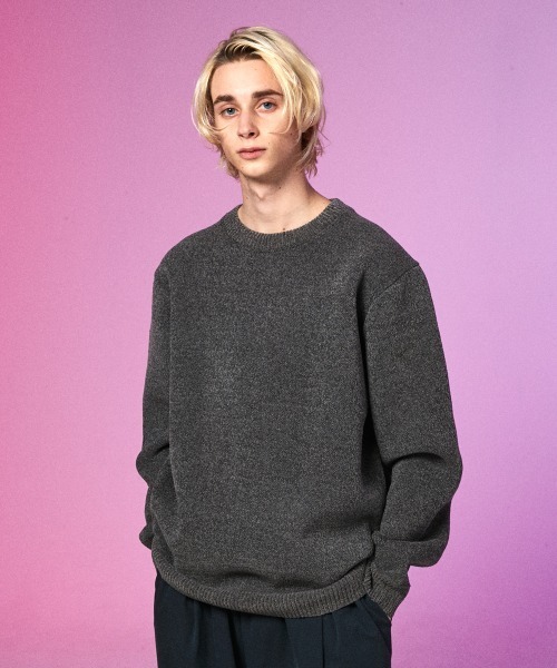rehacer（レアセル）の「rehacer : Warm Boa Knit / ウォーム マイクロ ボア ニット（ニット/セーター・メンズ・ブラック/グレー・MEDIUM/LARGE/X-LARGE）」の13枚目の写真