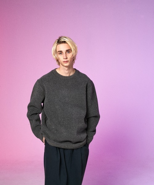 rehacer（レアセル）の「rehacer : Warm Boa Knit / ウォーム マイクロ ボア ニット（ニット/セーター・メンズ・ブラック/グレー・MEDIUM/LARGE/X-LARGE）」の9枚目の写真