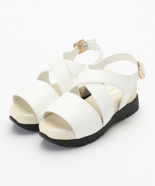 Comme　Ca　Mature（コムサマチュア）の「クロスベルト　サンダル（サンダル・レディース・ホワイト/ブラック・22.5cm/23.5cm/24.5cm）」の3枚目の写真