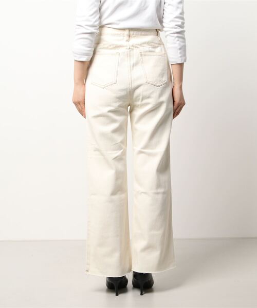 archives（アルシーヴ）の「カットオフハイウエストセミフレアワイドデニムパンツ（デニムパンツ・レディース・ネイビー/サックスブルー/アイボリー・MEDIUM/SMALL）」の21枚目の写真