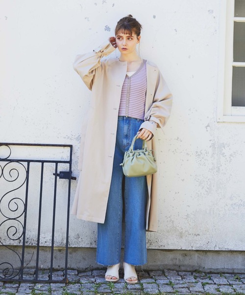 archives（アルシーヴ）の「カットオフハイウエストセミフレアワイドデニムパンツ（デニムパンツ・レディース・ネイビー/サックスブルー/アイボリー・MEDIUM/SMALL）」の5枚目の写真