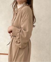 apres jour clair | 【apres jour clair】袖ボリュームバンドカラーワンピース(ワンピース)