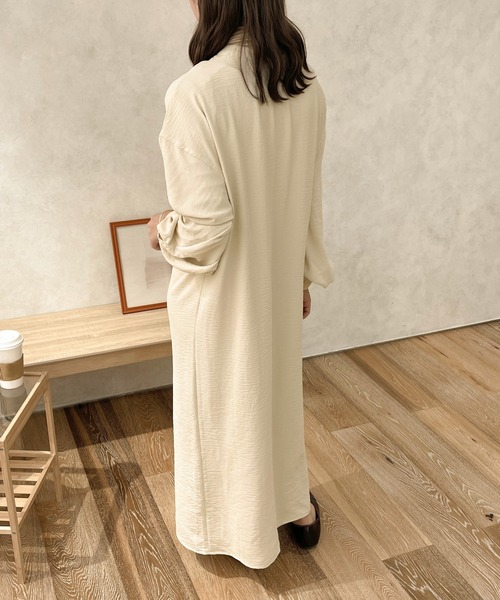 apres jour clair（アプレジュールクレア）の「【apres jour clair】袖ボリュームバンドカラーワンピース（ワンピース・レディース・モカ/ブラウン系その他/アイボリー・フリー/X-LARGE）」の10枚目の写真