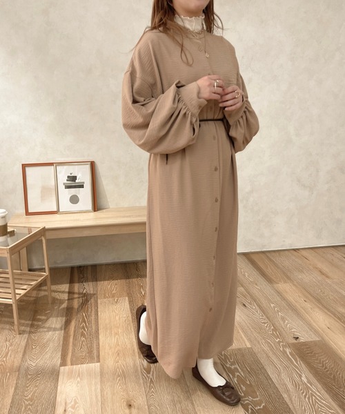 apres jour clair（アプレジュールクレア）の「【apres jour clair】袖ボリュームバンドカラーワンピース（ワンピース・レディース・モカ/ブラウン系その他/アイボリー・フリー/X-LARGE）」の16枚目の写真