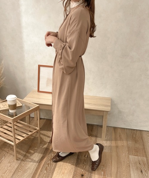 apres jour clair（アプレジュールクレア）の「【apres jour clair】袖ボリュームバンドカラーワンピース（ワンピース・レディース・モカ/ブラウン系その他/アイボリー・フリー/X-LARGE）」の19枚目の写真