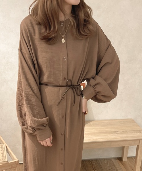 apres jour clair（アプレジュールクレア）の「【apres jour clair】袖ボリュームバンドカラーワンピース（ワンピース・レディース・モカ/ブラウン系その他/アイボリー・フリー/X-LARGE）」の22枚目の写真